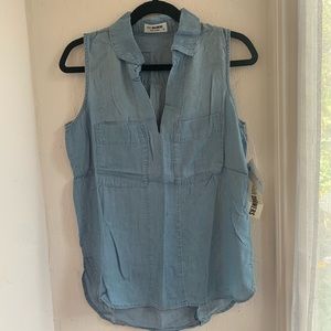 4our dreamers jean pocket v- neck tank